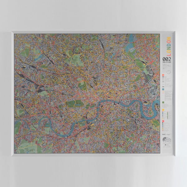 Magnetická mapa Londýna Street map, 130 x 100 cm