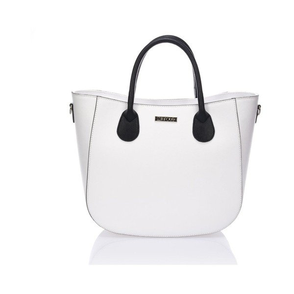 Bílá kožená kabelka Krole Krista 