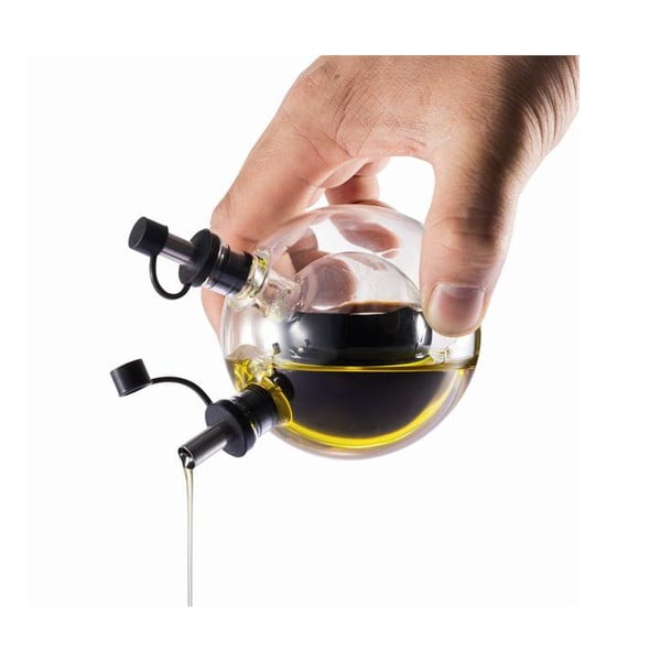 Nádoba na olej a ocet z ručně foukaného skla s podtáckem XD Design Orbit-image-2