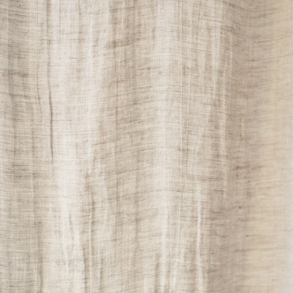 Béžový lněný lehký závěs s poutky Linen Tales Daytime, 275 x 130 cm-image-1