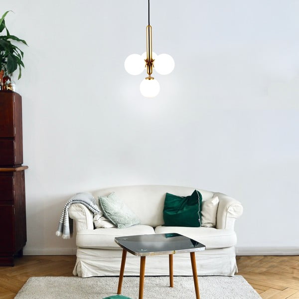 Závěsné svítidlo ve zlaté barvě SULION Musa, výška 120 cm-image-2