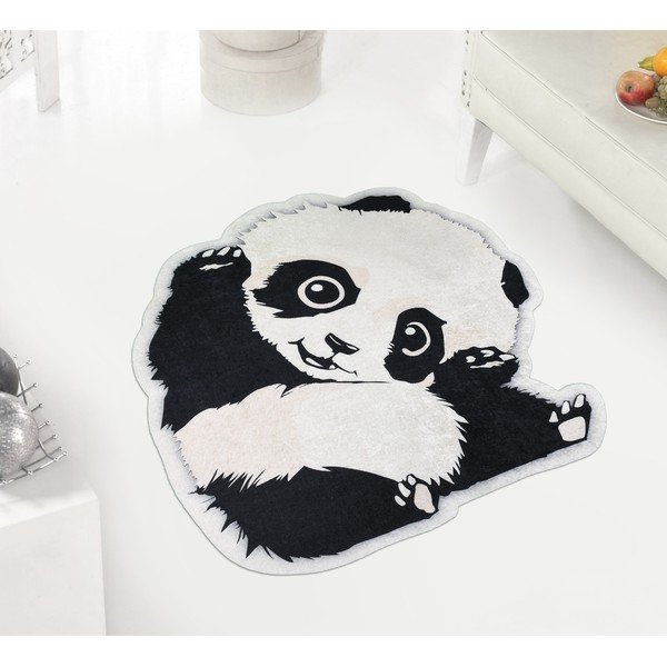 Černo-bílý dětský koberec ø 120 cm Cuddly Panda – Vitaus-image-1