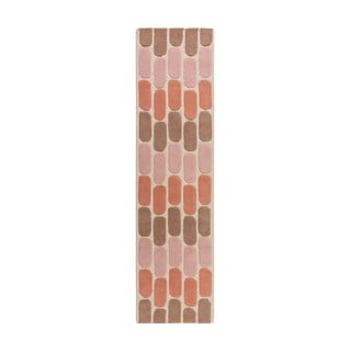 Oranžový vlněný běhoun Flair Rugs Fossil, 60 x 230 cm