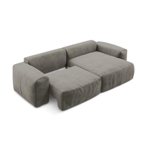 Šedá žinylková rozkládací rohová pohovka (pravý roh/s lenoškou) Kuki – Makamii-image-4