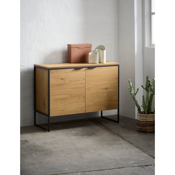 Komoda v dekoru dubu v přírodní barvě 104,5x80x45 cm Cesura – Unique Furniture-image-1