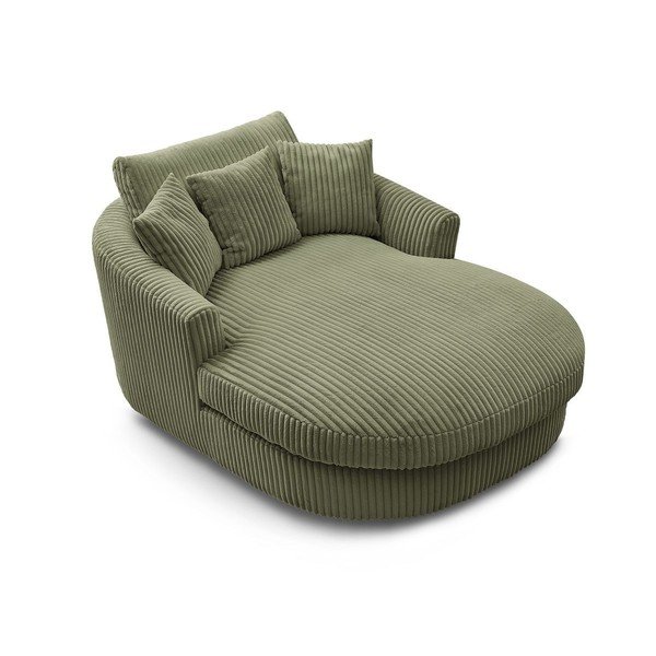 Zelené manšestrové křeslo Belem – Bobochic Paris-image-4