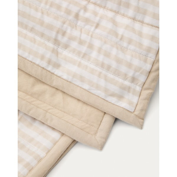 Béžový prošívaný přehoz z Bio bavlny 180x240 cm Sini – Kave Home-image-3