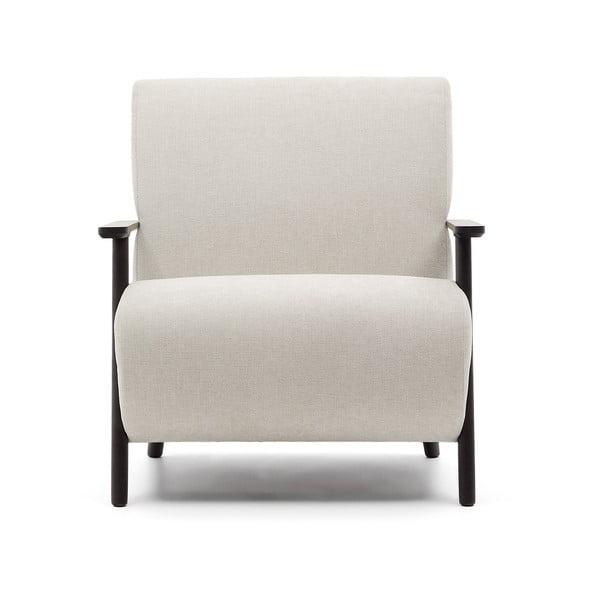 Béžové/krémové žinylkové křeslo Meghan – Kave Home-image-1