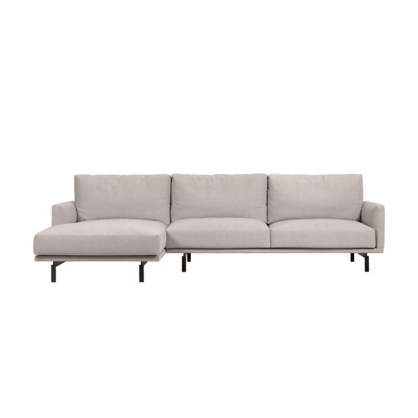 Béžová žinylková rohová pohovka (levý roh/s lenoškou) Galene – Kave Home