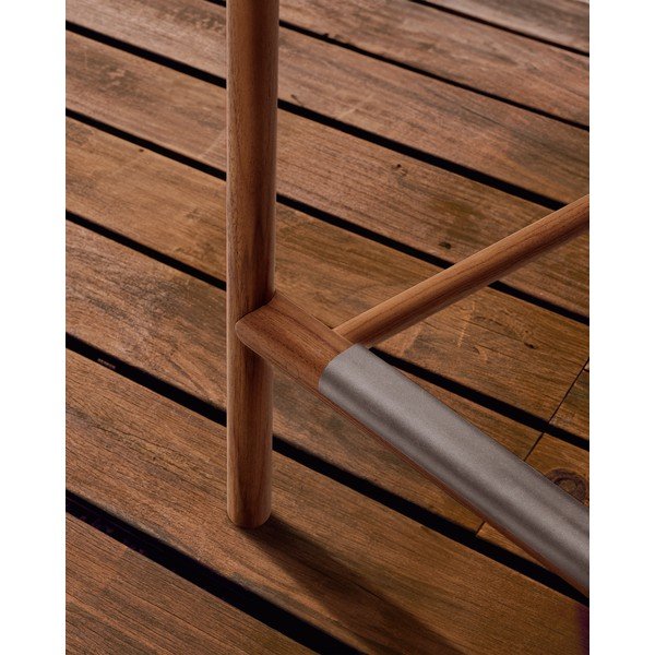 Dřevěná zahradní barová židle v přírodní barvě Turqueta – Kave Home-image-4
