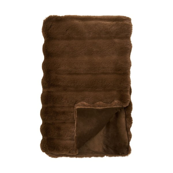 Hnědá deka z umělé kožešiny 130x180 cm Galena – House Nordic