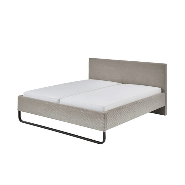 Šedohnědá čalouněná dvoulůžková postel 180x200 cm Swing – Meise Möbel