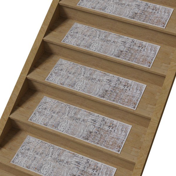 Šedo-béžové bavlněné nášlapy na schody v sadě 16 ks 25x65 cm Milano Bej – Vitaus-image-1