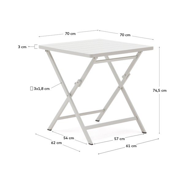 Kovový zahradní jídelní stůl 70x70 cm Torreta – Kave Home-image-4