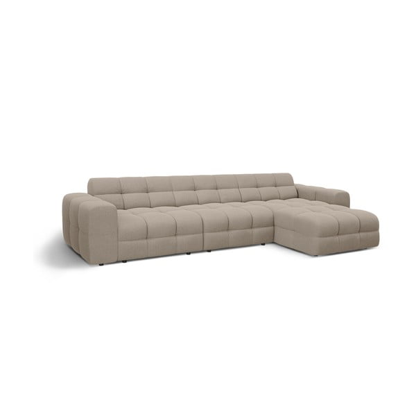 Hnědá rohová pohovka (pravý roh/s lenoškou) Kendal – Micadoni -image-3