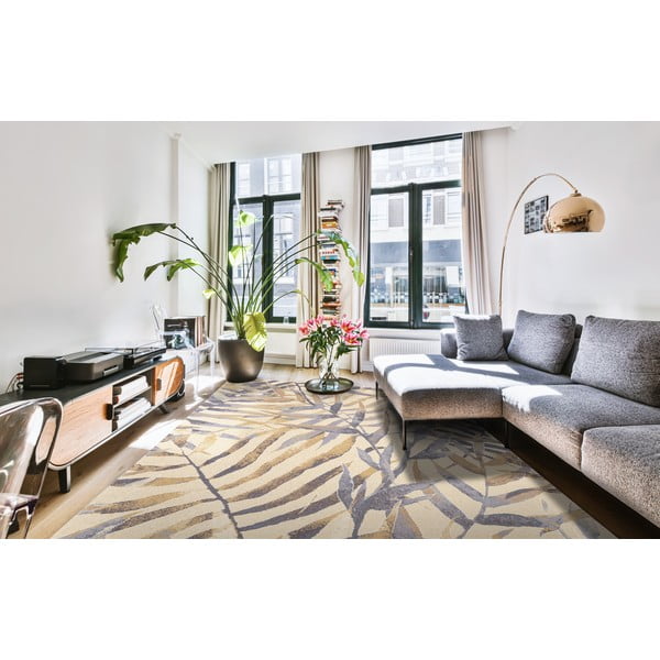 Béžový vlněný koberec 133x180 cm Florid – Agnella-image-1