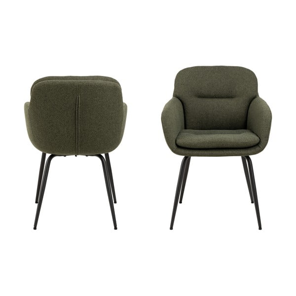 Khaki čalouněné jídelní křeslo s područkami Dora – Actona-image-2