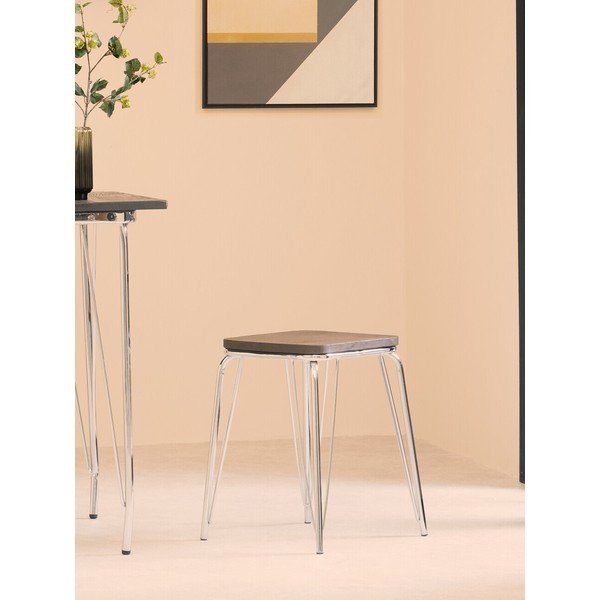 Stolička z jilmového dřeva ve stříbrné barvě/v přírodní barvě District – Premier Housewares-image-1