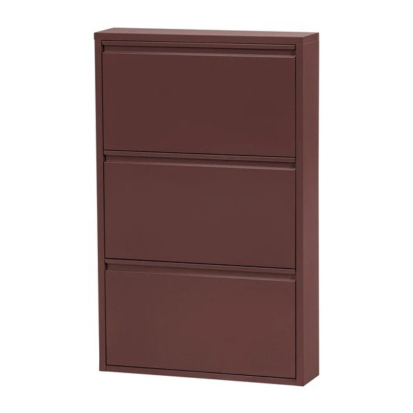 Vínový kovový výklopný botník 66x103x16 cm Sabine – WOOOD