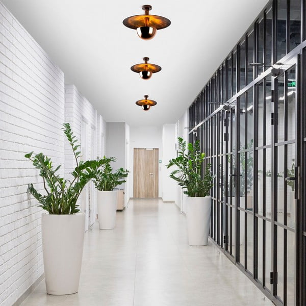 Stropní svítidlo v měděné barvě s kovovým stínidlem ø 48 cm Kurt – Opviq lights-image-3