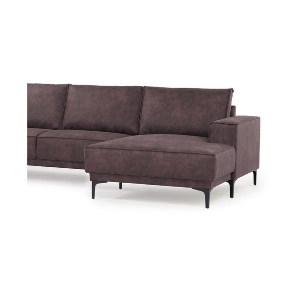 Tmavě hnědá rohová pohovka z imitace kůže (pravý roh) Copenhagen – Scandic-image-4