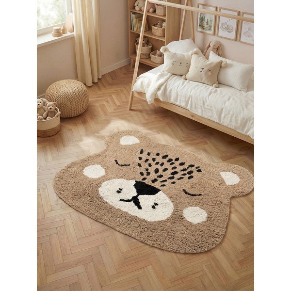Světle hnědý pratelný/ručně tkaný bavlněný dětský koberec 93x120 cm Snuggle Bea – Hanse Home-image-1