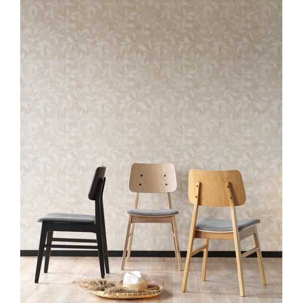 Světle hnědá jídelní židle se světle šedým podsedákem Rowico Nagano-image-1