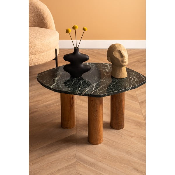 Odkládací stolek s deskou v dekoru mramoru 50x75 cm Organic   – Leitmotiv-image-1