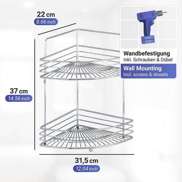 Rohová koupelnová polička Wenko Milano-image-2