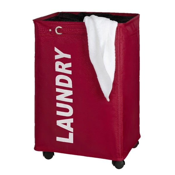 Červený koš na prádlo Wenko Quadro, 79,2 l-image-1