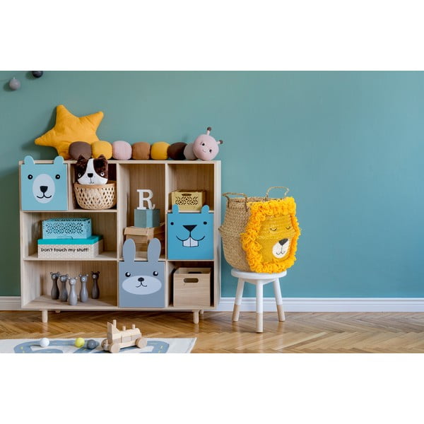 Dětský koš na hračky z mořské trávy ve žluto-přírodní barvě ø 30x28 cm Lion – Compactor-image-2