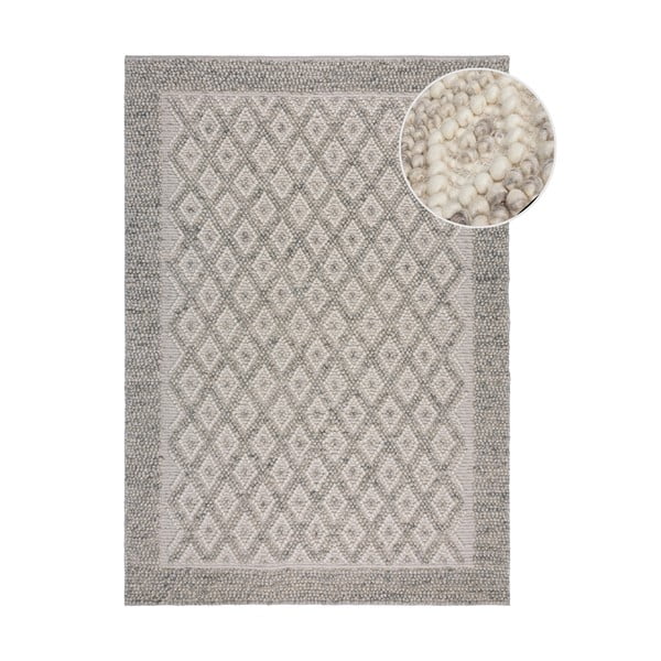 Šedý ručně tkaný koberec s příměsí vlny 160x230 cm Minerals Diamond – Flair Rugs