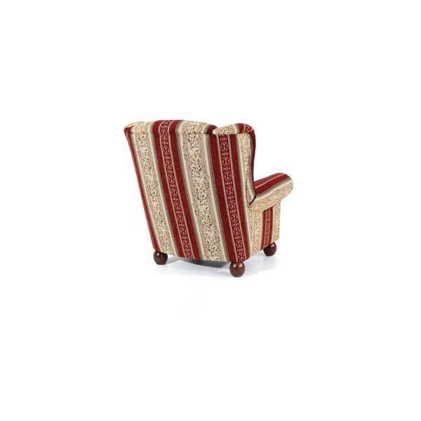 Červené vzorované křeslo ušák Max Winzer Monarch Chenille-image-3