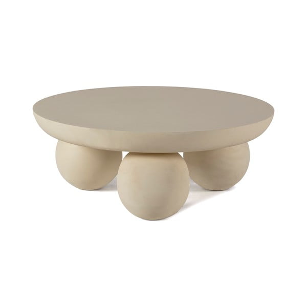 Béžový kulatý konferenční stolek z mangového dřeva ø 90 cm Ailen – MOME-image-2