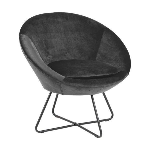 Šedé sametové křeslo Actona Center