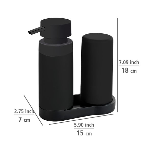 Černý stojan s dávkovačem na mycí prostředky Wenko Easy Squeez-e-image-3