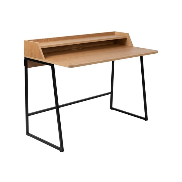 Pracovní stůl s deskou v dubovém dekoru se sekretářem 60x120 cm Giorgio – White Label-image-2