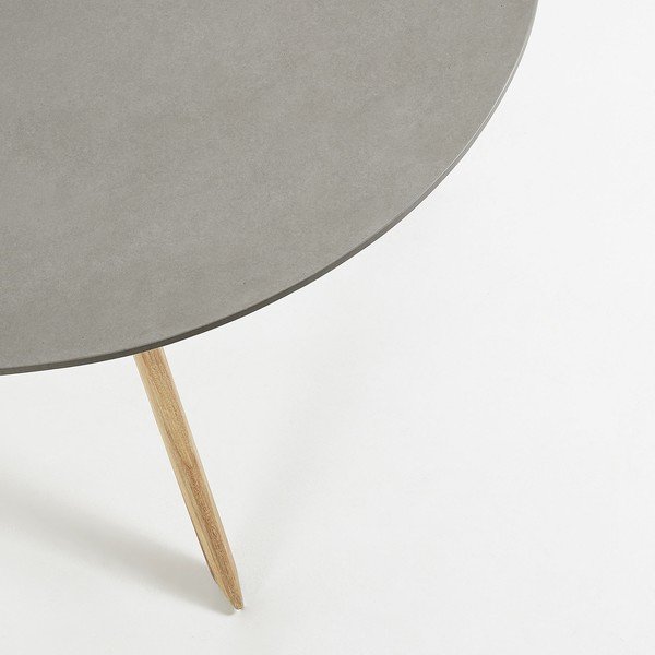 Jídelní stůl se světle šedou deskou Kave Home Glow, Ø 120 cm-image-1