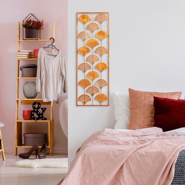 Kovová nástěnná dekorace 32x90 cm Gingko – Wallity-image-3