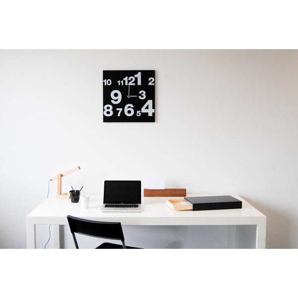 Nástěnné hodiny dESIGNoBJECT.it Number Line Black, 50 x 50 cm -image-3