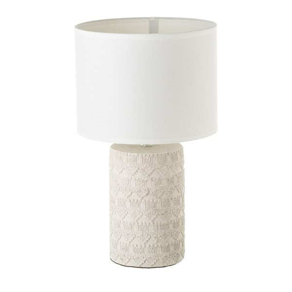 Bílo-béžová stolní lampa s textilním stínidlem (výška 41 cm) – Casa Selección