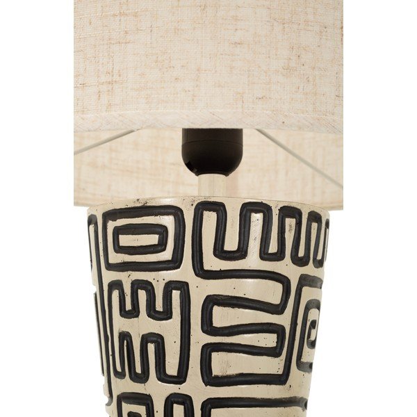 Černá/krémová stojací lampa s textilním stínidlem (výška 145 cm) Nairobi – Mauro Ferretti-image-3