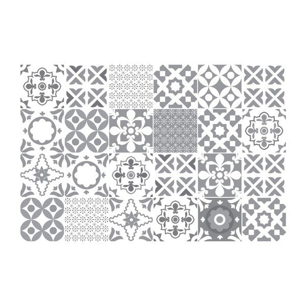 Sada 24 nástěnných samolepek Ambiance Wall Decal Tiles Azulejos Badgio, 10 x 10 cm-image-1