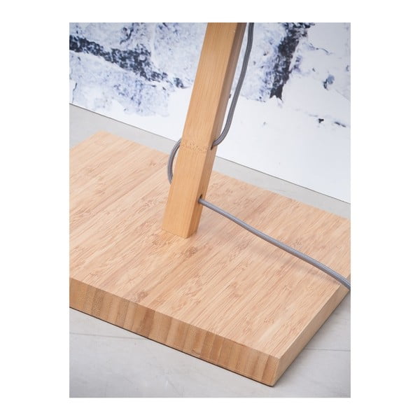 Stojací lampa s tmavě šedým stínidlem a konstrukcí z bambusu Good&Mojo Fuji-image-3