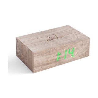 Šedý dřevěný LED budík Gingko Flip Click