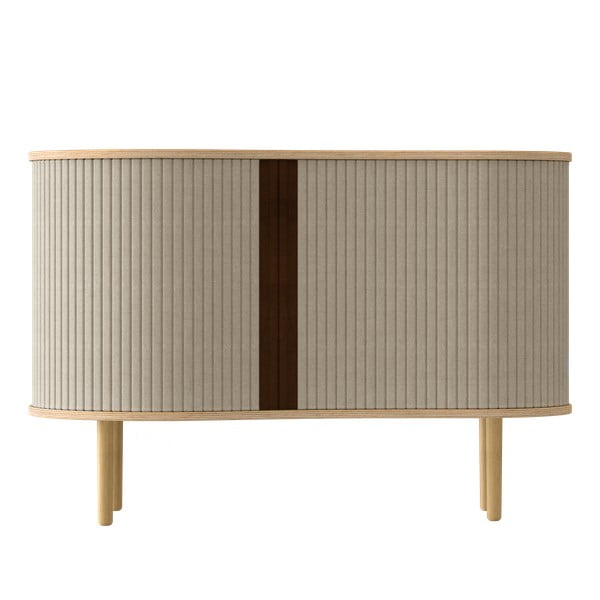 Nízká komoda v dekoru dubu v béžovo-přírodní barvě s posuvnými dveřmi 100x67 cm Audacious – UMAGE-image-3
