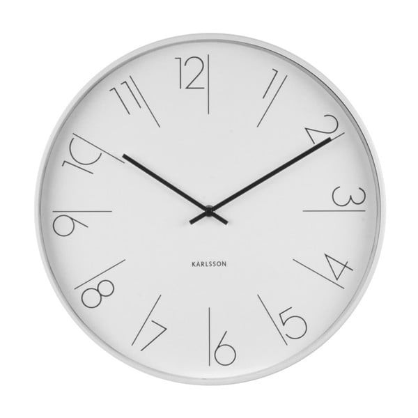 Bílé hodiny Present Time Elegant
