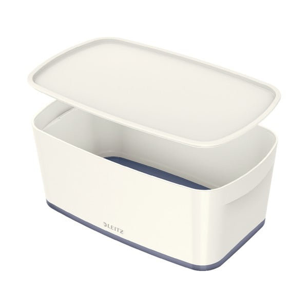 Bílo-šedý plastový úložný box s víkem 32x19x13 cm MyBox – Leitz
