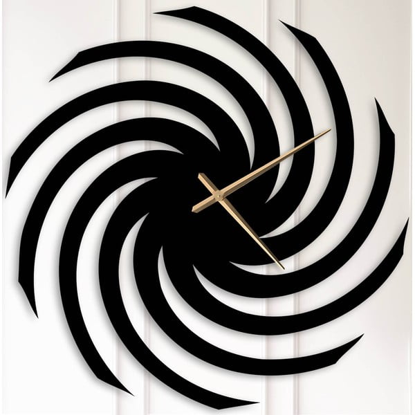 Černé kovové nástěnné hodiny Kate Louise Wave