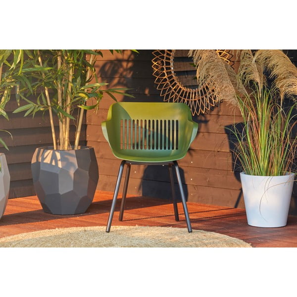 Tmavě zelené plastové zahradní židle v sadě 2 ks Jill Rondo – Hartman-image-1